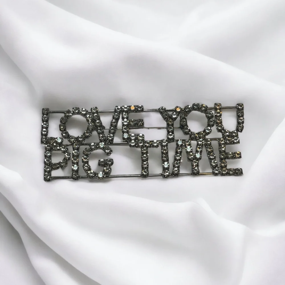 Vintage Pig Rhinestone Brooch